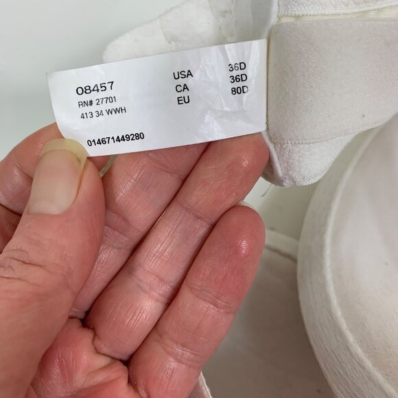 Maidenform Sweet Nothings Comfort T-shirt Strapless Bra in White - Size 36D - Picture 7 of 8